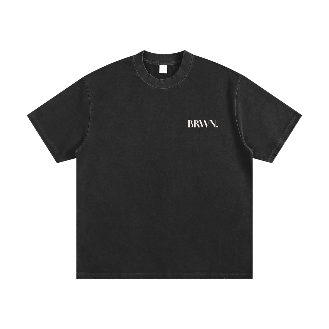 BRWN Heavyweight Vintage Washed Frayed T-Shirt