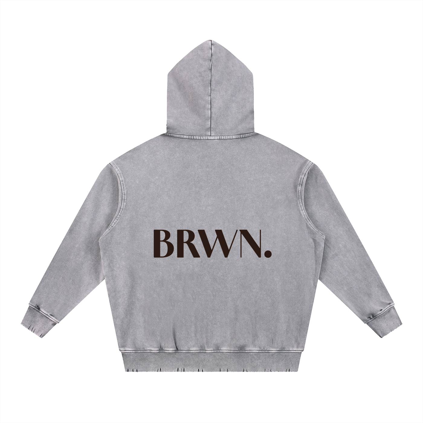 BRWN. Snow Wash Hand-Frayed Heavyweight  Hoodie