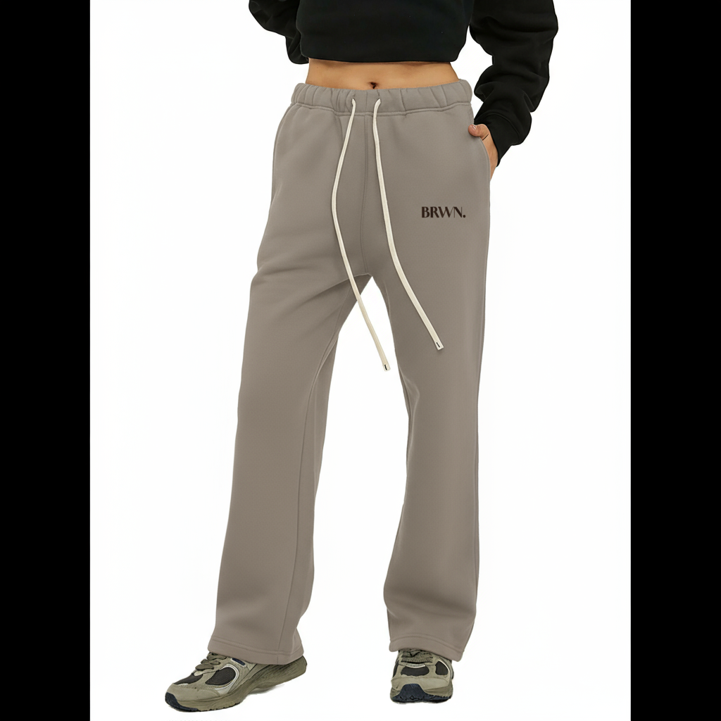 BRWN. Fleece Straight Leg Pants