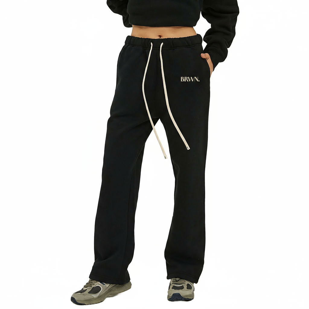 BRWN. Fleece Straight Leg Pants