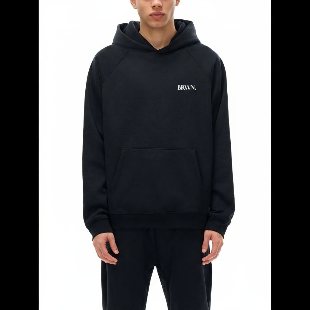 BRWN. Essential Raglan Sleeve Fleece Hoodie