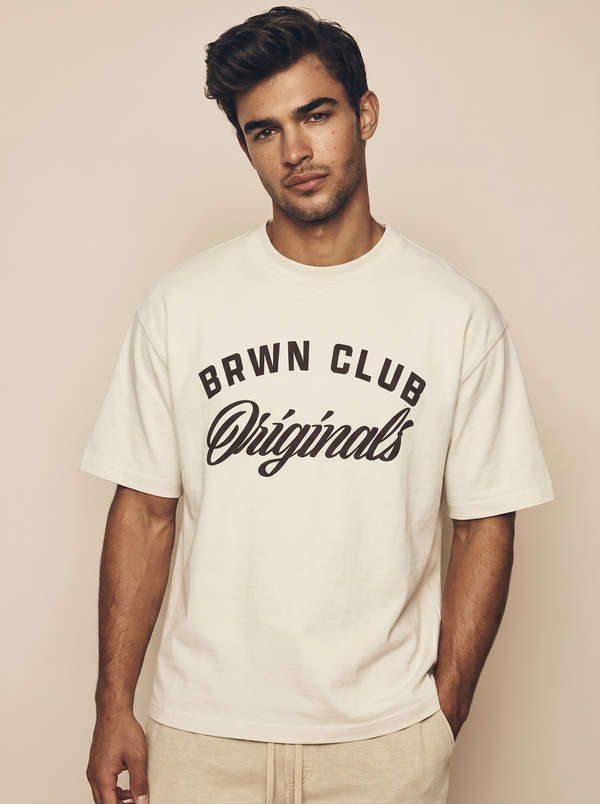 Originals Boxy Oversized T-Shirt — front portrait, Stone Beige