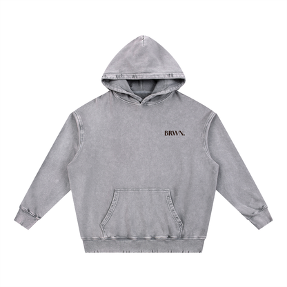 BRWN. Snow Wash Hand-Frayed Heavyweight  Hoodie
