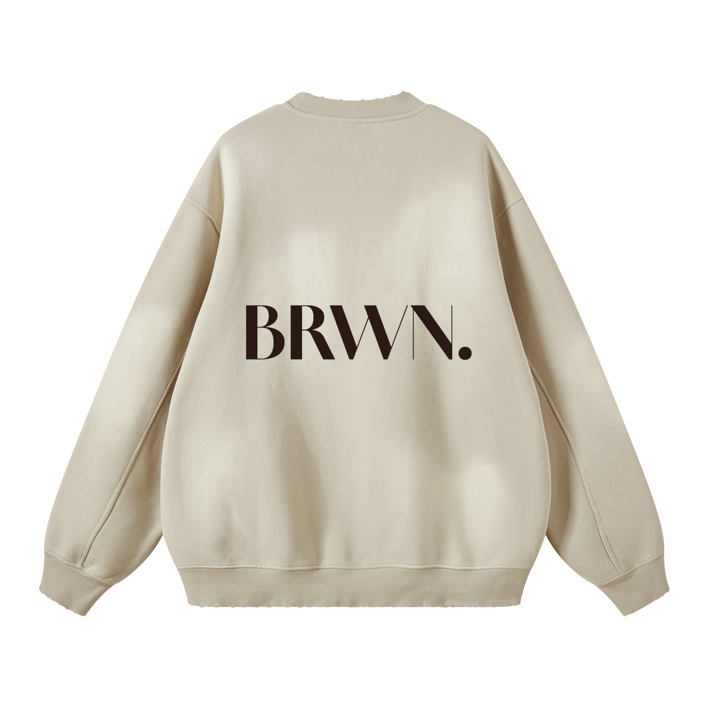 BRWN Round Neck Washed Distressed Ombre Heavyweight Sweatshirt(440GSM)