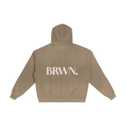 BRWN. Hand-Frayed Sunfade Zip Hoodie