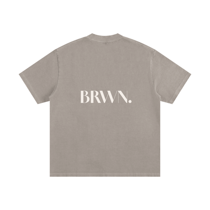 BRWN Heavyweight Vintage Washed Frayed T-Shirt