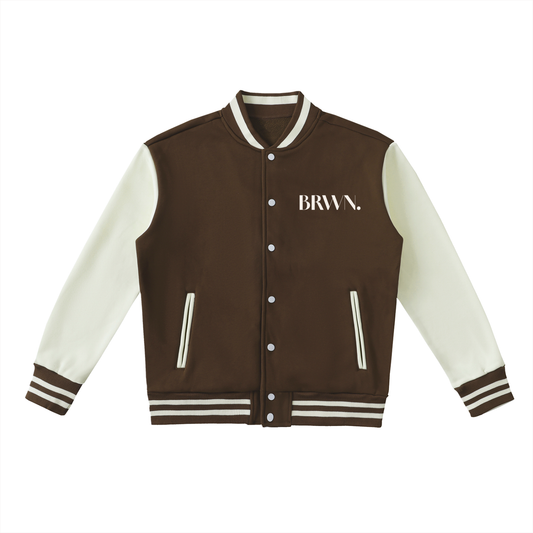 Two-Tone Fleeced Varsity Jacket