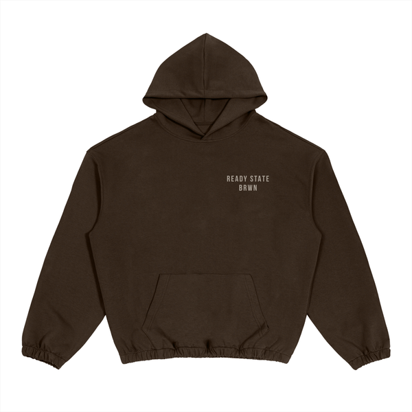 BRWN Ready State Cinched Hoodie in Brown