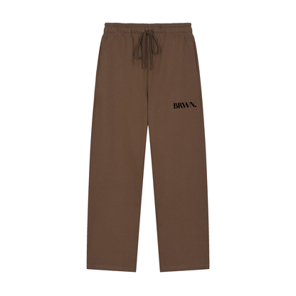BRWN Solid Coffee Straight-Leg Sweatpants