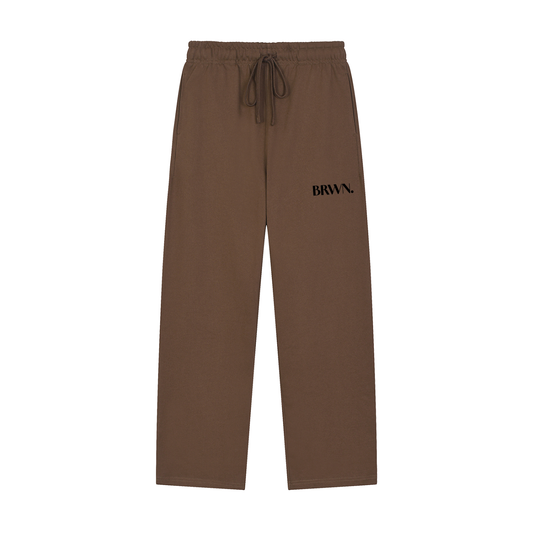 BRWN Solid Coffee Straight-Leg Sweatpants