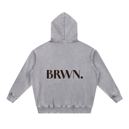 BRWN. Snow Wash Hand-Frayed Heavyweight  Hoodie