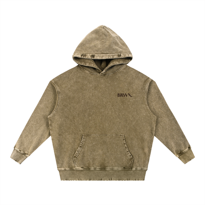 Snow Wash Hand-Frayed Heavyweight  Hoodie