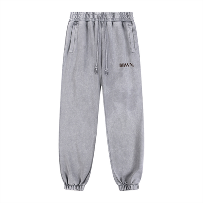 BRWN. Snow Wash Heavyweight Jogged Sweatpants