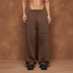 BRWN Solid Coffee Straight-Leg Sweatpants