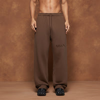 BRWN Solid Coffee Straight-Leg Sweatpants
