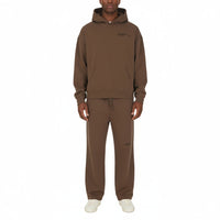 BRWN Solid Coffee Straight-Leg Sweatpants