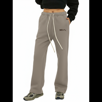BRWN. Fleece Straight Leg Pants