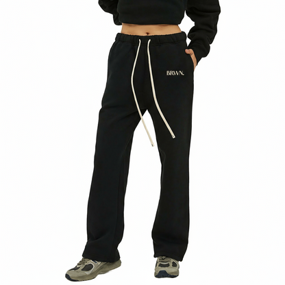 BRWN. Fleece Straight Leg Pants