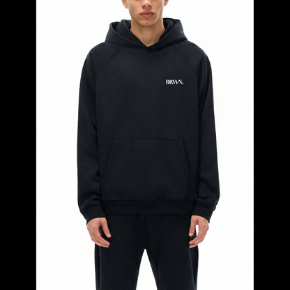 BRWN. Essential Raglan Sleeve Fleece Hoodie