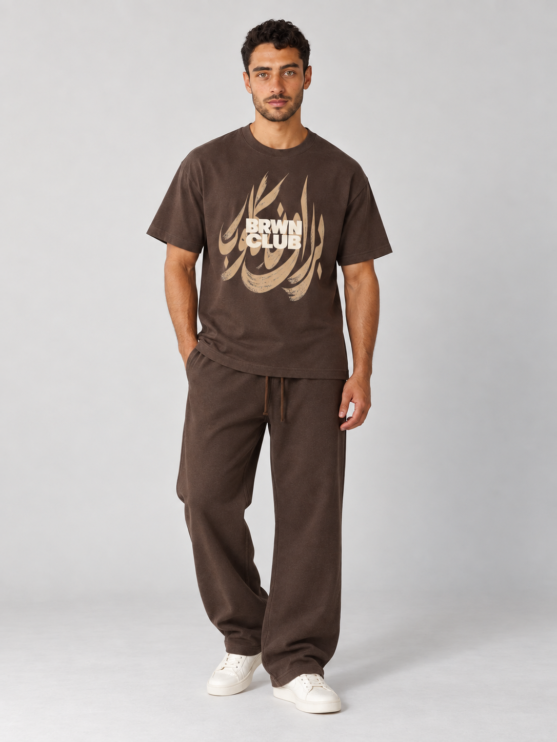 Script Oversized T-Shirt — front styling view