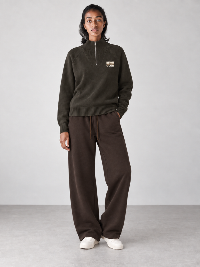 Script Quarter-Zip Sweatshirt — front styling view