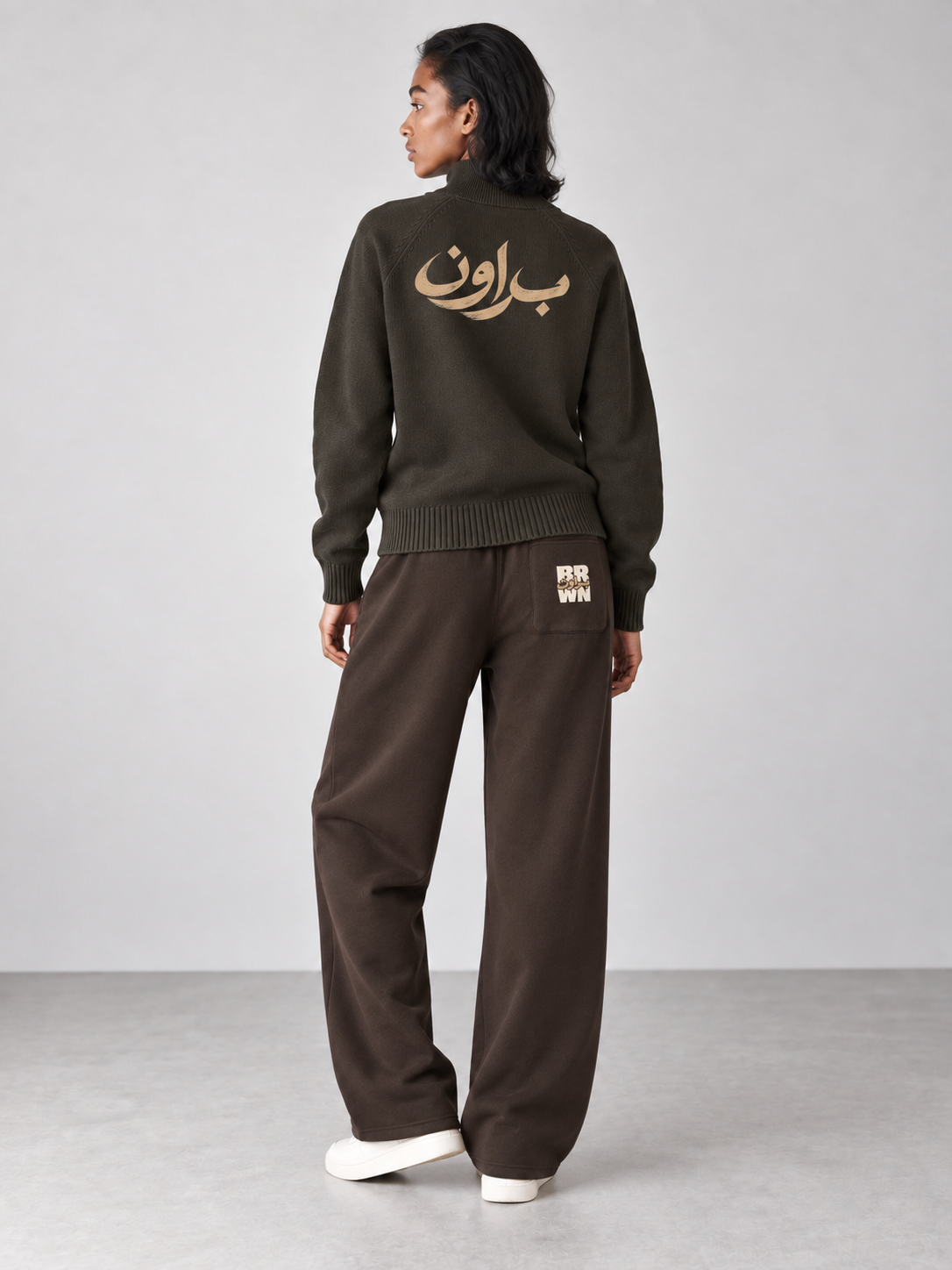 Script Quarter-Zip Sweatshirt — back styling view