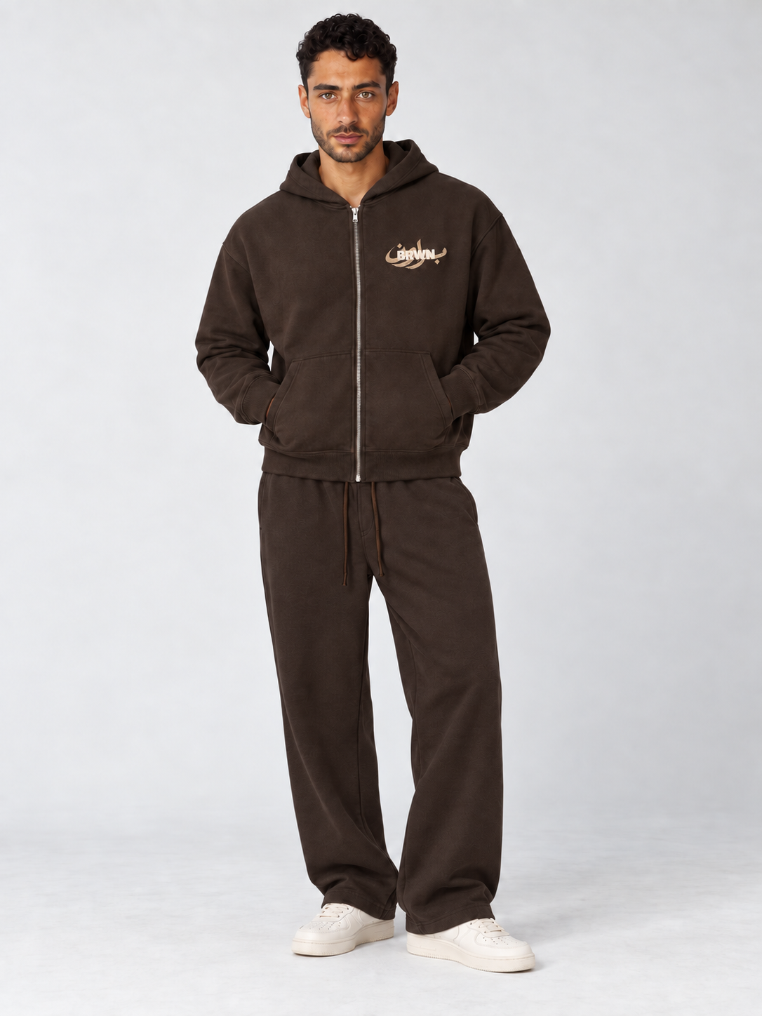 Signature Boxy Zip-Up Hoodie — front styling view
