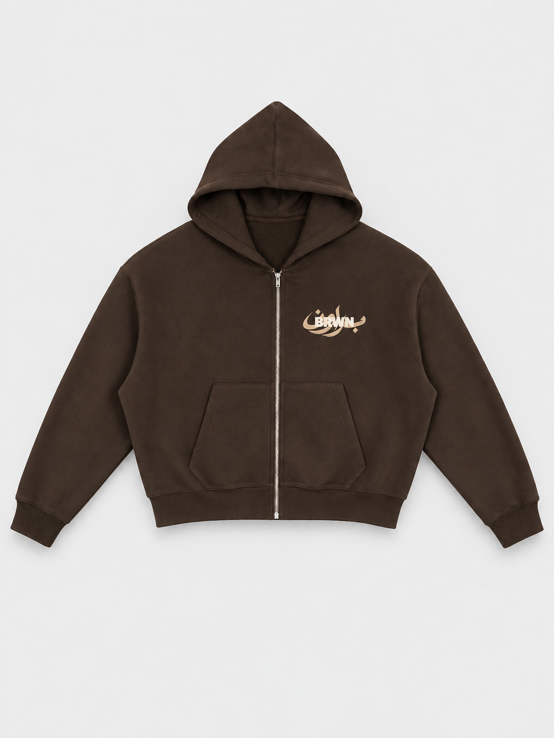Signature Boxy Zip-Up Hoodie — front flat lay