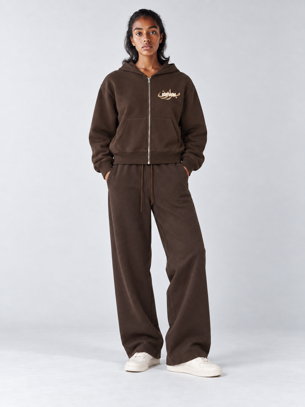 Signature Boxy Zip-Up Hoodie — front styling view