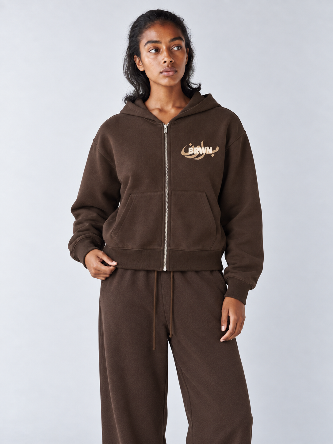 Signature Boxy Zip-Up Hoodie — garment close-up