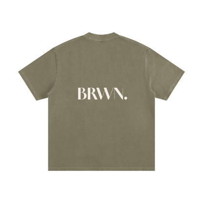 BRWN Heavyweight Vintage Washed Frayed T-Shirt