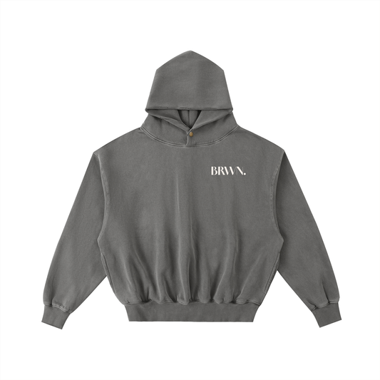 Frayed Enzyme Washed Fleece Hoodie