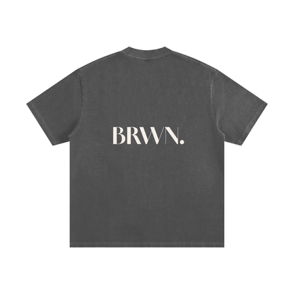 BRWN Heavyweight Vintage Washed Frayed T-Shirt