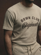 Originals Mineral Wash Waffle Knit T-Shirt — waffle knit detail, moody lighting