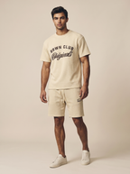 Originals Mineral Wash Waffle Knit T-Shirt — full body worn with shorts