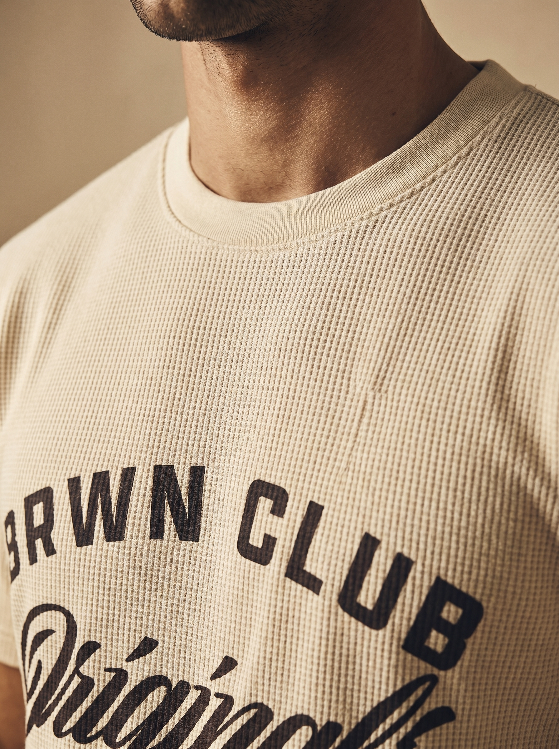 Originals Mineral Wash Waffle Knit T-Shirt — texture close-up, Mineral Stone